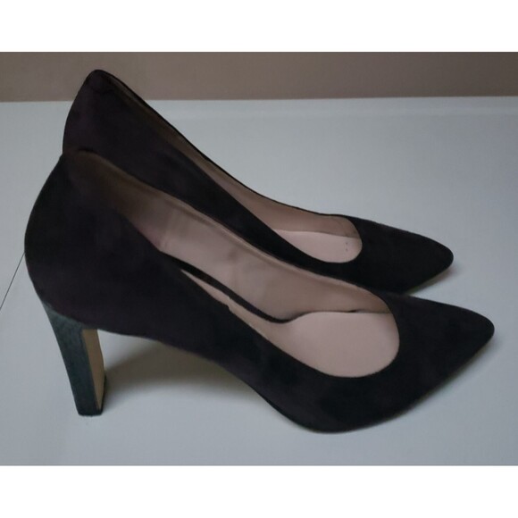 Women's Nine West Plum Purple Genuine Suede Formal Pump Heel Sz 8.5M PO Good - Picture 2 of 12